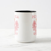 赤のポーランド人のワシのマグとのポルスカ ツートーンマグカップ (中央)