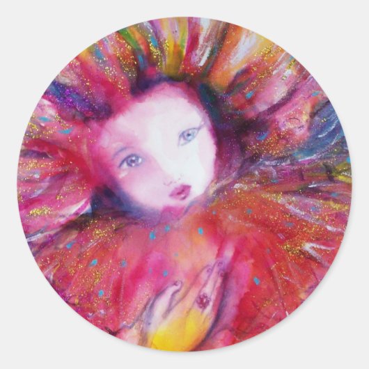 赤のマスク ラウンドシール (正面)