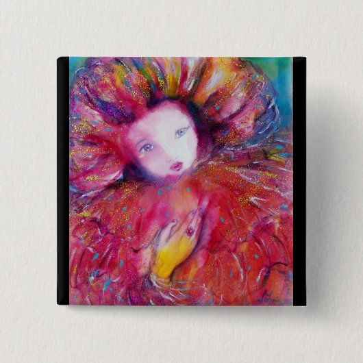 赤のマスク 缶バッジ (正面)