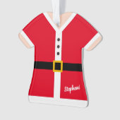 赤のミセス・クロース・スーツパーソナライズされた・クリスマス オーナメント (正面)