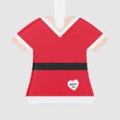 赤のミセス・クロース・スーツパーソナライズされた・クリスマス オーナメント (裏面)