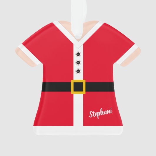 赤のミセス・クロース・スーツパーソナライズされた・クリスマス オーナメント (正面)