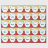 赤のメリーなティール(緑がかった色)の水彩画があって下さい ラッピングペーパー (フラット)