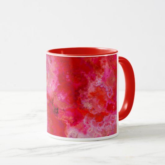 赤のモノクロ質感 マグカップ (正面右)