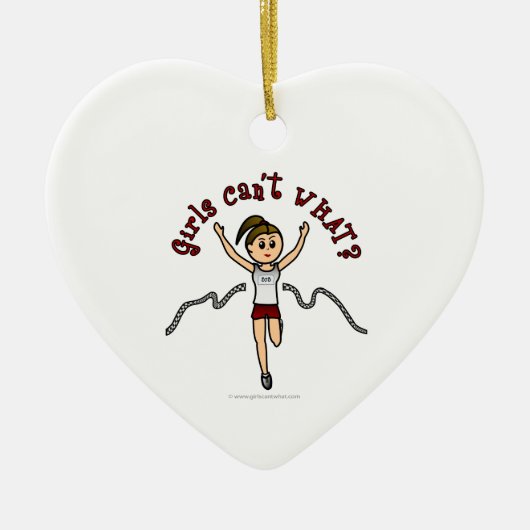 赤のユニフォームのライトランナー セラミックオーナメント (正面)