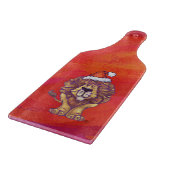 赤のライオンクリスマス カッティングボード (角)