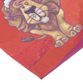 赤のライオンクリスマス ショートテーブルランナー (コーナー)