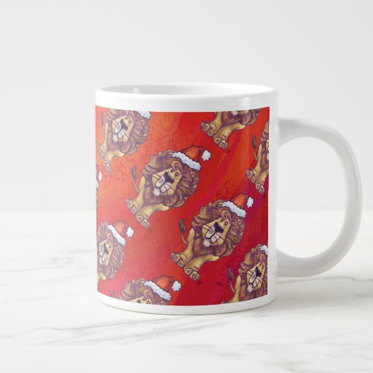 赤のライオンクリスマス ジャンボコーヒーマグカップ (右)