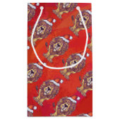 赤のライオンクリスマス スモールペーパーバッグ (裏面)