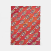 赤のライオンクリスマス フリースブランケット (正面)