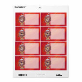 赤のライオンクリスマス ラベル (フルシート)