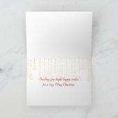 赤のライトとのメリークリスマスロープのデザイン シーズンカード (内部)