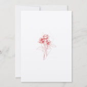 赤のリハモダンーサルの前結婚夜 招待状 (裏面)