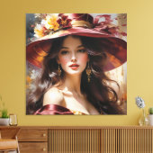 赤のレディ1 キャンバスプリント (インサイチュ (リビング))