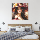 赤のレディ1 キャンバスプリント (インサイチュ (寝室))