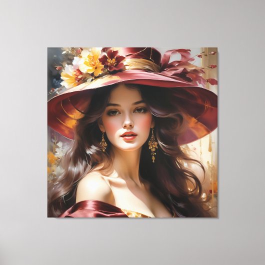 赤のレディ1 キャンバスプリント (正面)