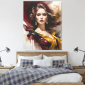 赤のレディ2 キャンバスプリント (インサイチュ (寝室))