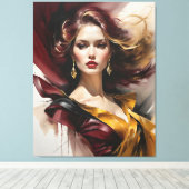 赤のレディ2 キャンバスプリント (インサイチュ (ウッドフロア))