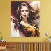 赤のレディ2 キャンバスプリント (インサイチュ (リビング))