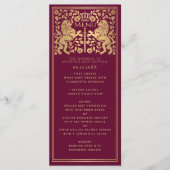 赤のロイヤルライオン中世剣ウェディングフラットメニュー メニュー (正面)