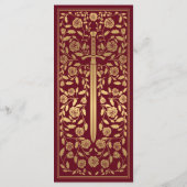 赤のロイヤル・メディエバル・ソード・ウェディング・フラット・メニュー メニュー (裏面)