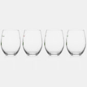 赤のロパーソナライズされたーズ&ホリークリスマス ステムなしワイングラス (左)