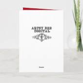 赤のロマンチックなヴィンテージの女性挨拶状 カード (裏面)