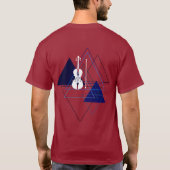 赤のヴァイオリンミニマルと名モダン前 Tシャツ (裏面)