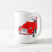 赤のヴィンテージのシトロエン2CV車によって襲って下さい コーヒーマグカップ (正面右)