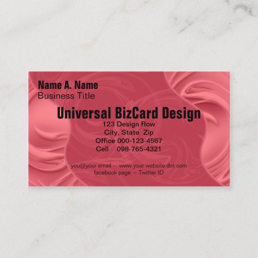 赤の上でカール 名刺 (正面)