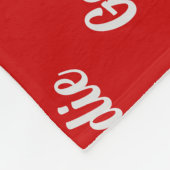 赤の上にクリスマス犬の名前とゴールデンドール フリースブランケット (角)