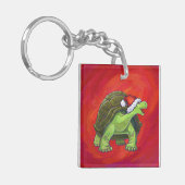 赤の上に亀のクリスマス キーホルダー (正面左)