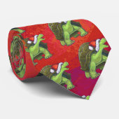 赤の上に亀のクリスマス ネクタイ (ロール)
