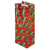 赤の上に亀のクリスマス ワインギフトバッグ (裏面アングル)