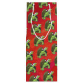 赤の上に亀のクリスマス ワインギフトバッグ (裏面)