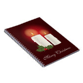 赤の上に白いクリスマスキャンドルと文字 ノートブック (右側)