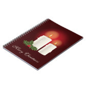 赤の上に白いクリスマスキャンドルと文字 ノートブック (左側)