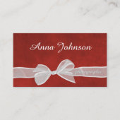 赤の上に白い弓 名刺 (正面)