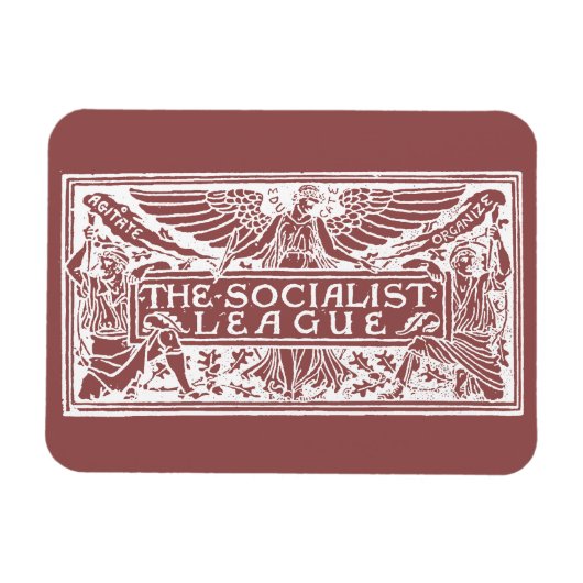 赤の上に社会主義同盟のロゴが白 マグネット (横)