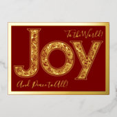 赤の世界に大きな喜び、金ゴールド 箔シーズンカード (正面)