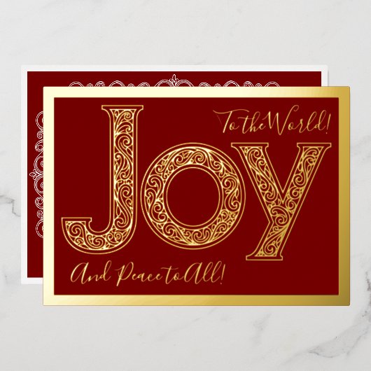 赤の世界に大きな喜び、金ゴールド 箔シーズンカード (正面/裏面)