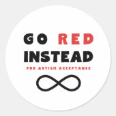 赤の代わりに自閉症を受け入れること ラウンドシール (正面)