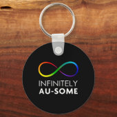 赤の代わりに自閉症 – 無限の愛 – 無限の キーホルダー (正面)