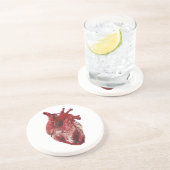 赤の健康ハート コースター (側面)