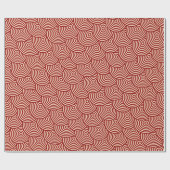 赤の円の同心円 ラッピングペーパー (フラット)