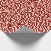赤の円の同心円 ラッピングペーパー (角)