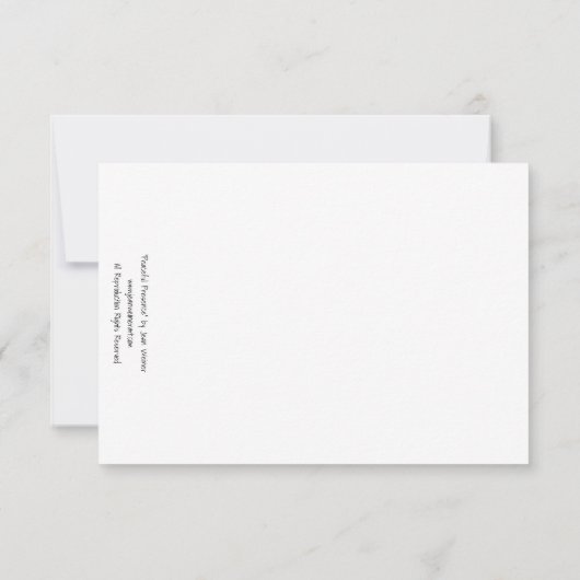 赤の北(鳥)ショウジョウコウカンチョウ鳥ペア水彩画 サンキューカード (裏面)