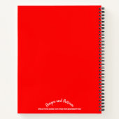 赤の原色の平無地の面 ノートブック (裏面)