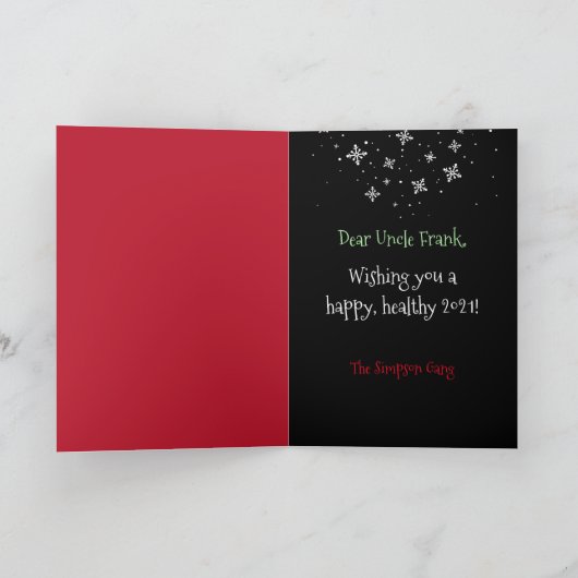 赤の可愛いおもしろいペンギン2020数値問題引用文 シーズンカード (内部)