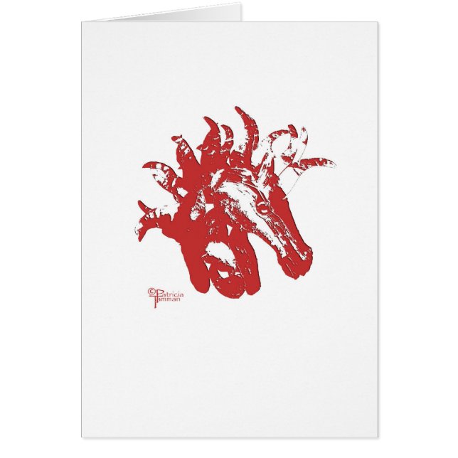 赤の回転木馬の鉄の馬頭部 (正面)